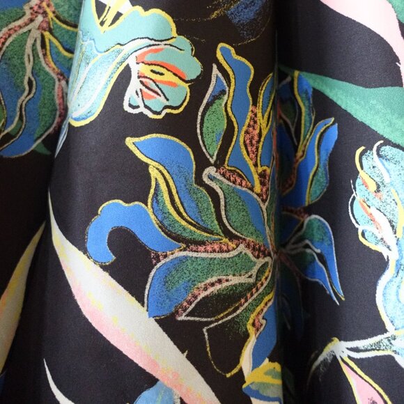 H&M scuba floral Hawaiian midi circle Neoprene skirt 6 4 - Picture 6 of 16